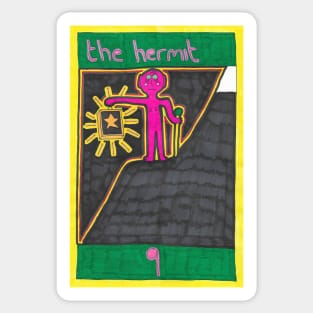 The Hermit. Tarot. Outsider Art Sticker